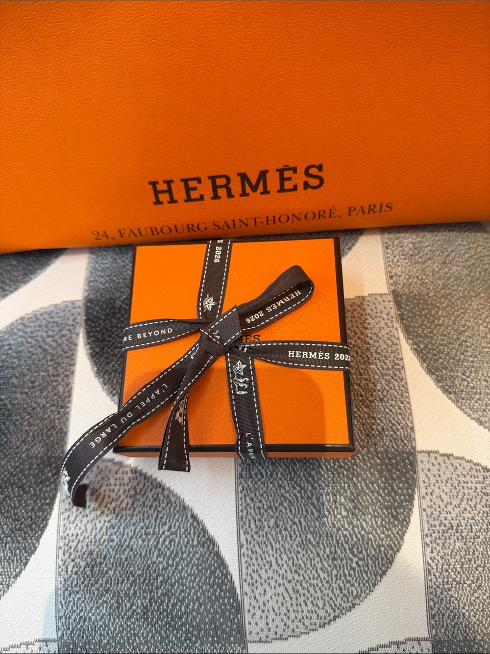 Hermes Orange Leather Accessory Box